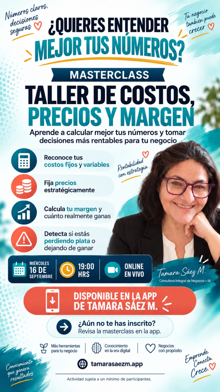 Flyer promocional: Costos, Precios y Margen