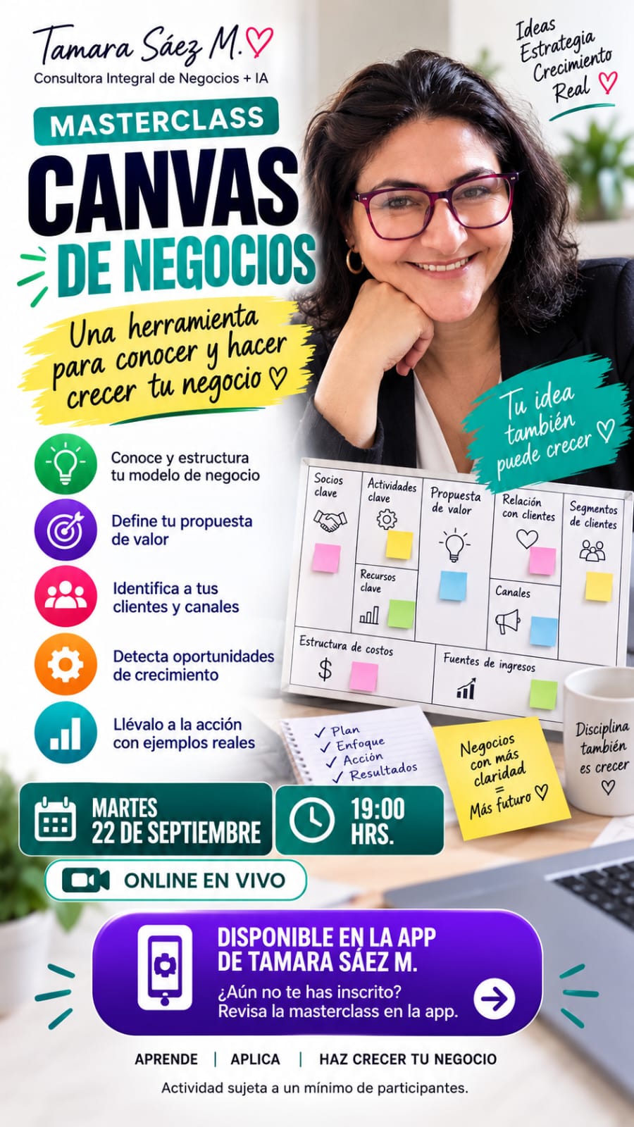 Flyer promocional: Canvas de Negocios